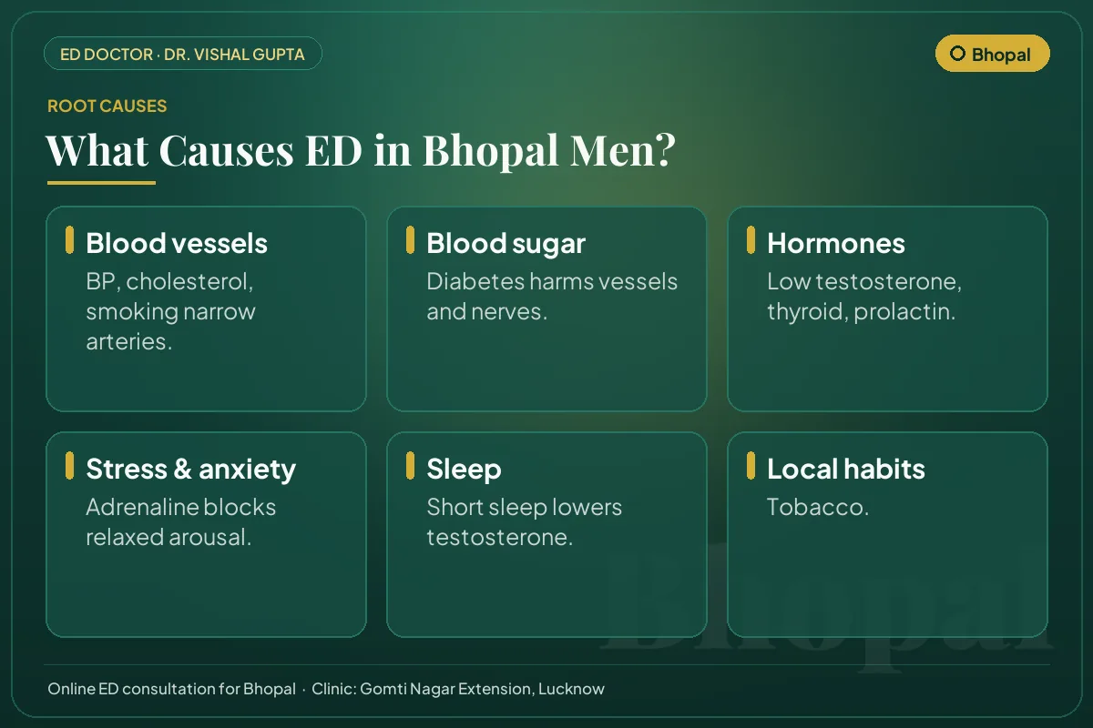 Six common causes of erectile dysfunction among men in Bhopal, including local lifestyle habits