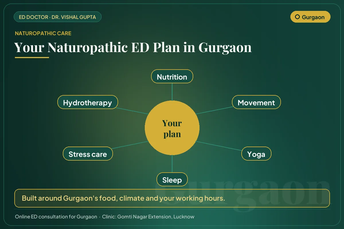 The six pillars of a naturopathic erectile dysfunction plan for men in Gurgaon