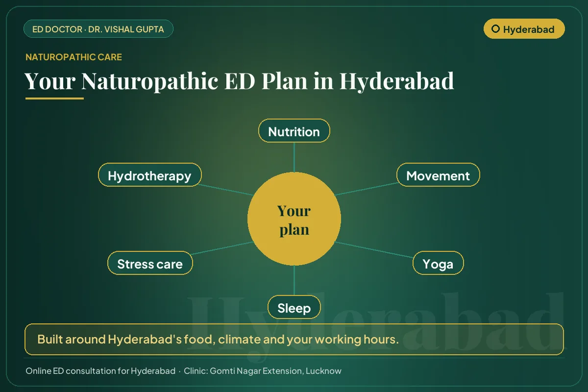 The six pillars of a naturopathic erectile dysfunction plan for men in Hyderabad
