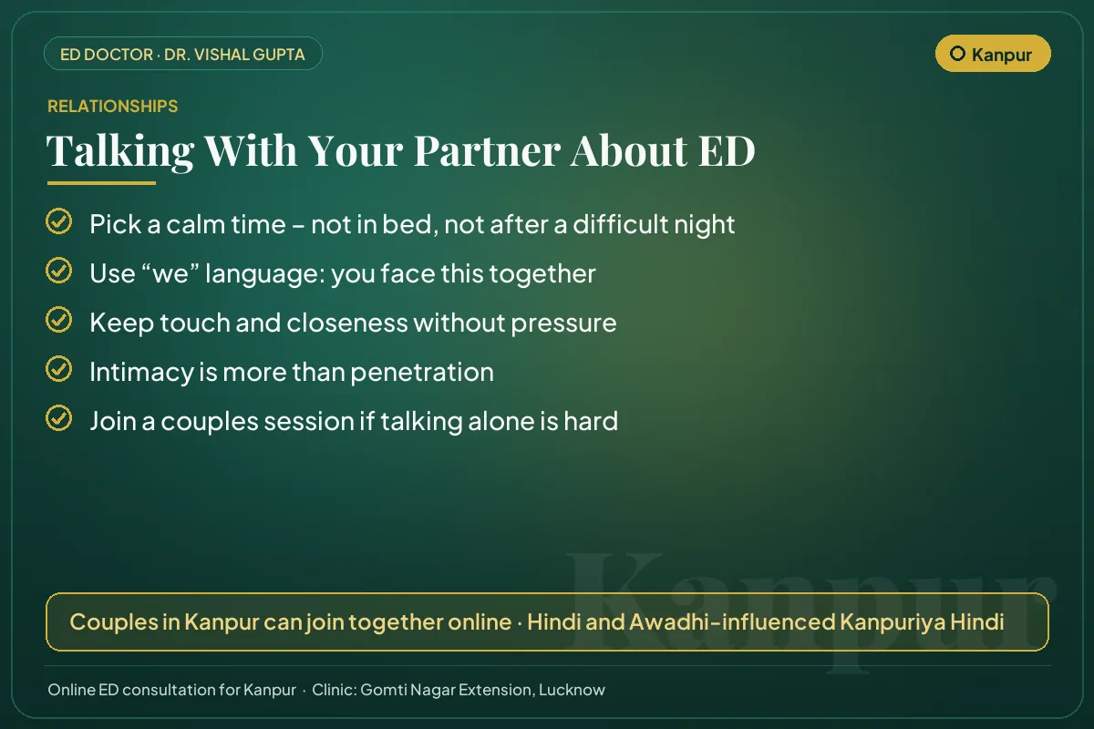 Five tips for couples in Kanpur on talking openly about erectile dysfunction