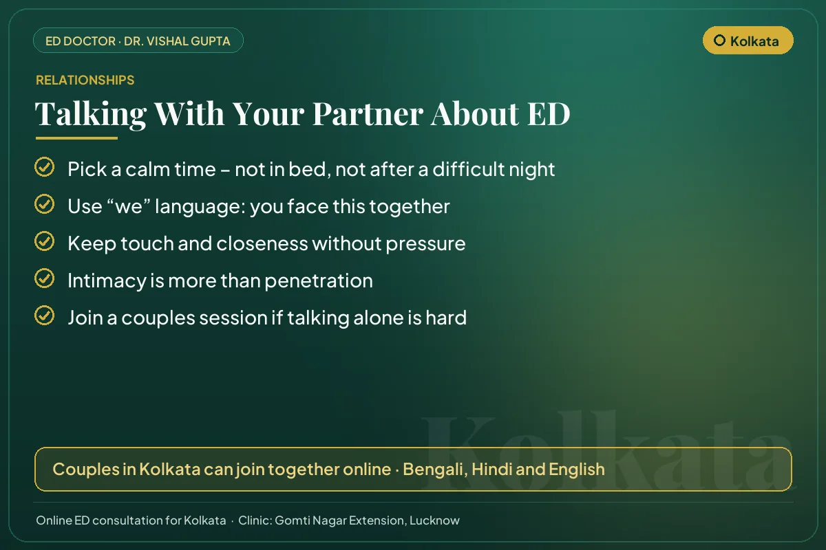 Five tips for couples in Kolkata on talking openly about erectile dysfunction