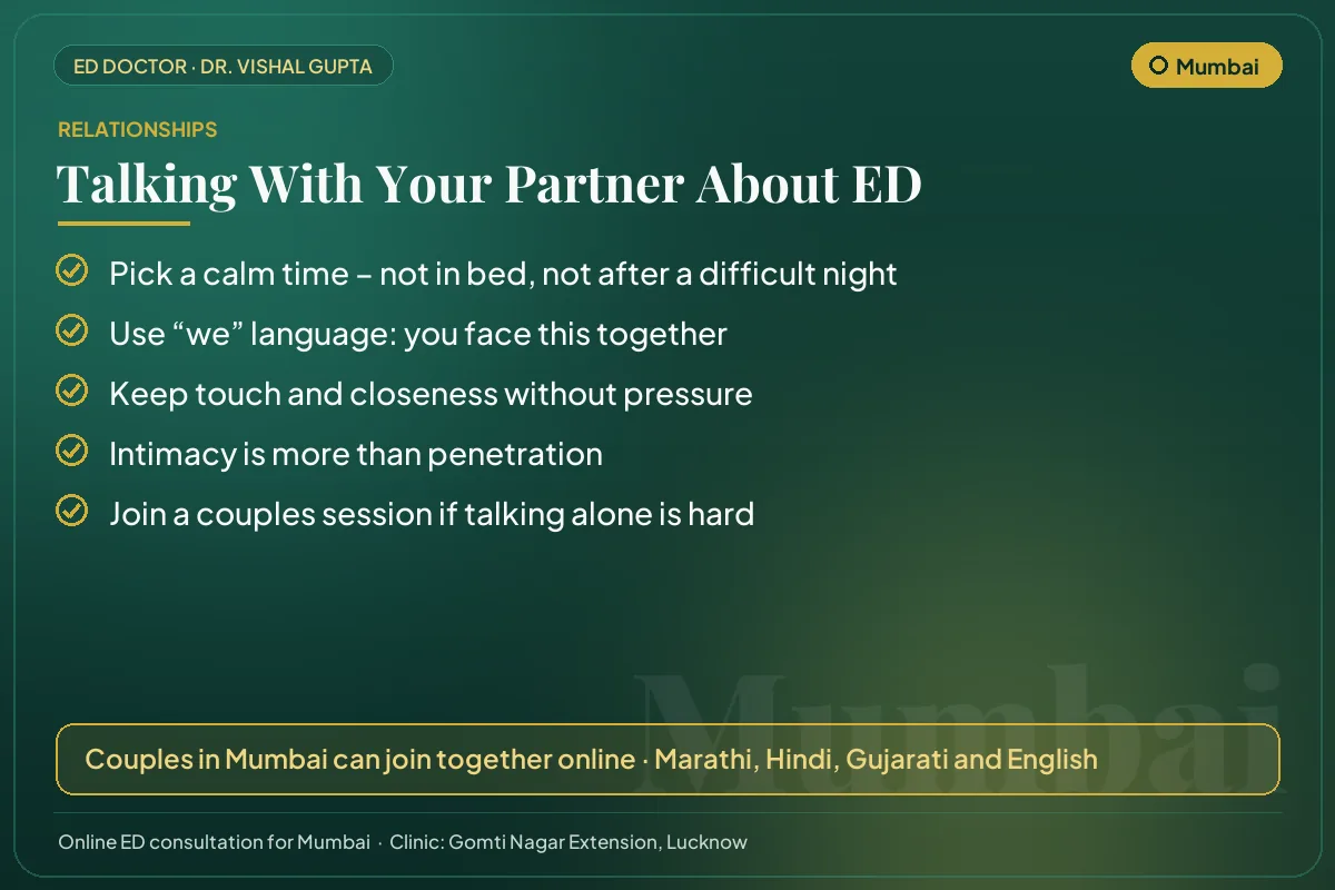 Five tips for couples in Mumbai on talking openly about erectile dysfunction