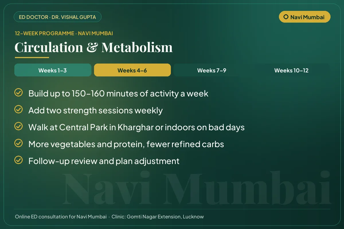 Weeks 4–6 of the 12-week erectile dysfunction programme for Navi Mumbai patients: circulation & metabolism