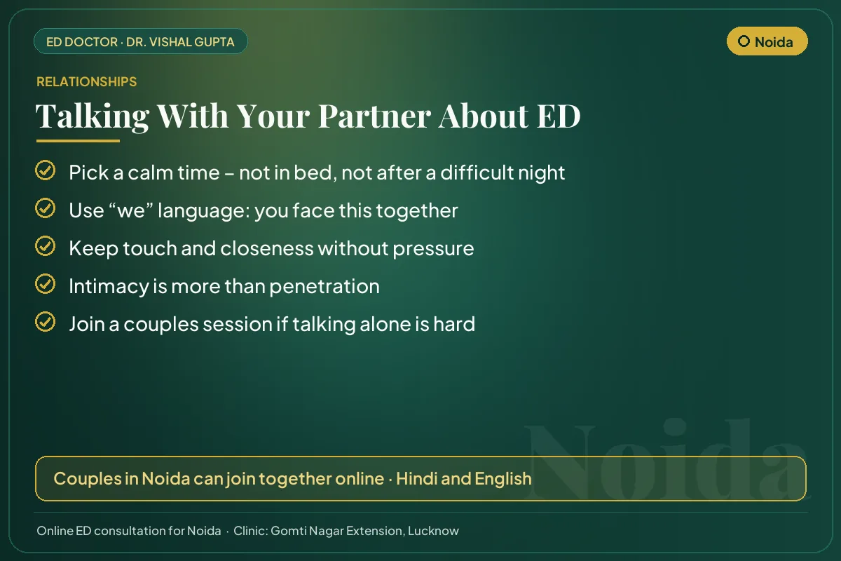 Five tips for couples in Noida on talking openly about erectile dysfunction