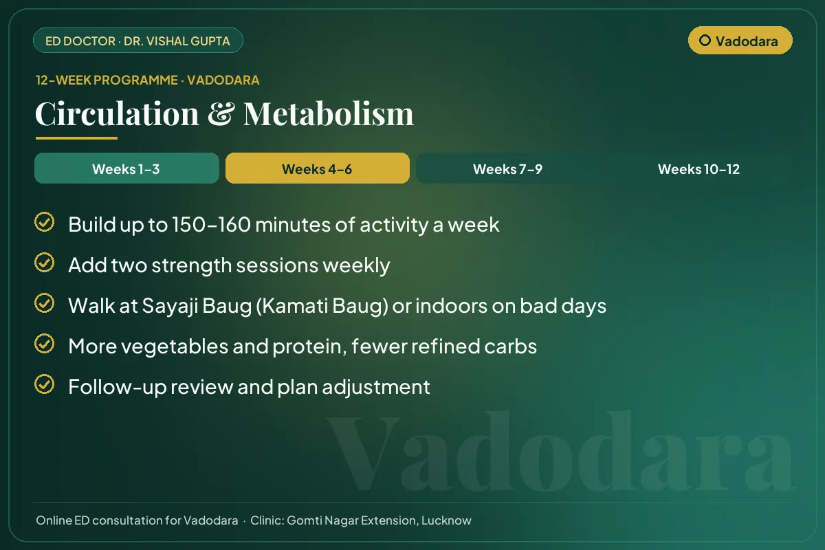 Weeks 4–6 of the 12-week erectile dysfunction programme for Vadodara patients: circulation & metabolism