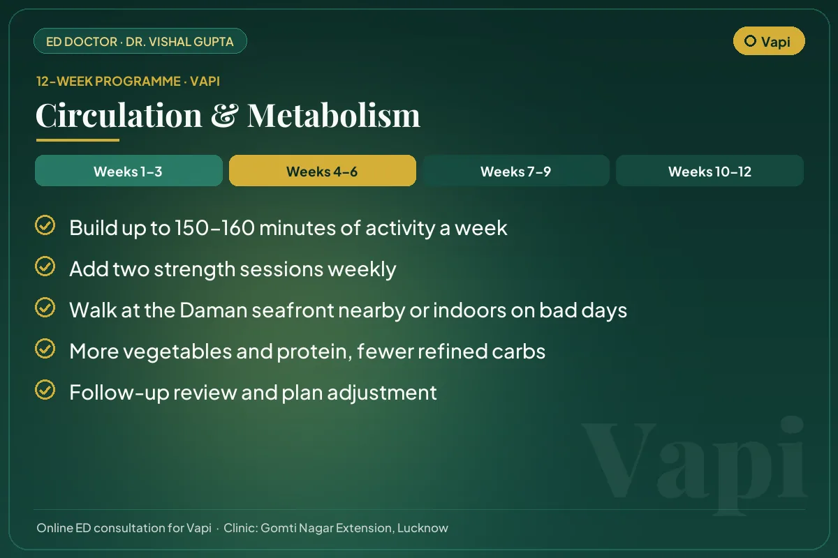 Weeks 4–6 of the 12-week erectile dysfunction programme for Vapi patients: circulation & metabolism