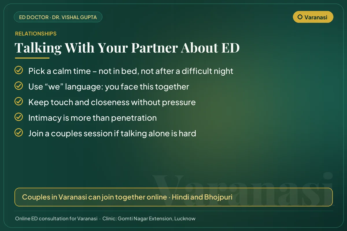 Five tips for couples in Varanasi on talking openly about erectile dysfunction